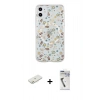 MARSİLYAN™- iPhone 11 Kılıf Pusula Form - Şeffaf Uv Polymer Nano Ekran Koruyucu + Renkli Kamera Lens Koruma Cam - TU