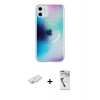 MARSİLYAN™- iPhone 11 Kılıf Pusula Form - Şeffaf Uv Polymer Nano Ekran Koruyucu + Renkli Kamera Lens Koruma Cam - PE