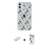 MARSİLYAN™- iPhone 11 Kılıf Pusula Form - Şeffaf Uv Polymer Nano Ekran Koruyucu + Renkli Kamera Lens Koruma Cam - TU