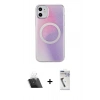 MARSİLYAN™- iPhone 11 Kılıf Pusula Form - Şeffaf Uv Polymer Nano Ekran Koruyucu + Kamera Lens Koruma Cam - SF