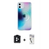 MARSİLYAN™- iPhone 11 Kılıf Pusula Form - Şeffaf Uv Polymer Nano Ekran Koruyucu + PVD Metal Kamera Lens - SH