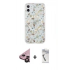 MARSİLYAN™- iPhone 11 Kılıf Pusula Form - Şeffaf Uv Polymer Nano Ekran Koruyucu + Siyah Raze Metal Kamera Lens