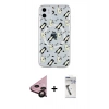 MARSİLYAN™- iPhone 11 Kılıf Pusula Form - Şeffaf Uv Polymer Nano Ekran Koruyucu + Siyah Raze Metal Kamera Lens