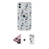 MARSİLYAN™- iPhone 11 Kılıf Pusula Form - Şeffaf Uv Polymer Nano Ekran Koruyucu + Siyah Raze Metal Kamera Lens