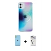 MARSİLYAN™- iPhone 11 Kılıf Pusula Form - Şeffaf Uv Polymer Nano Ekran Koruyucu + Neon Fosforlu Kamera Lens - YL