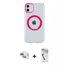MARSİLYAN™- iPhone 11 Kılıf Pusula Form - Şeffaf Uv Polymer Nano Ekran Koruyucu + Pers Alüminyum Kamera Lens - YL