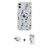 MARSİLYAN™- iPhone 11 Kılıf Pusula Form - Şeffaf Uv Polymer Nano Ekran Koruyucu + Pers Alüminyum Kamera Lens - YL