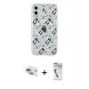 MARSİLYAN™- iPhone 11 Kılıf Pusula Form - Şeffaf Uv Polymer Nano Ekran Koruyucu + Pers Alüminyum Kamera Lens - YL