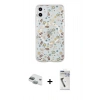 MARSİLYAN™- iPhone 11 Kılıf Pusula Form - Şeffaf Uv Polymer Nano Ekran Koruyucu + Pers Alüminyum Kamera Lens - YL