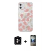 MARSİLYAN™- iPhone 11 Kılıf Pusula Form - Siyah 34D Hayalet Izgaralı Cam + PVD Metal Kamera Lens - TU