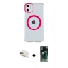MARSİLYAN™- iPhone 11 Kılıf Pusula Form - Siyah 360 Mat Full Body Arka Koruyucu + Pers Alüminyum Kamera Lens - GD
