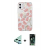 MARSİLYAN™- iPhone 11 Kılıf Pusula Form - Siyah 360 Mat Full Body Arka Koruyucu + Raze Metal Kamera Lens - MI