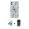 MARSİLYAN™- iPhone 11 Kılıf Pusula Form - Siyah 360 Mat Full Body Arka Koruyucu + Raze Metal Kamera Lens - MI