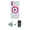 MARSİLYAN™- iPhone 11 Kılıf Pusula Form - Siyah 360 Mat Full Body Arka Koruyucu + Raze Metal Kamera Lens - MI