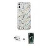 MARSİLYAN™- iPhone 11 Kılıf Pusula Form - Siyah 360 Mat Full Body Arka Koruyucu + Pers Alüminyum Kamera Lens - YL