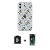 MARSİLYAN™- iPhone 11 Kılıf Pusula Form - Siyah 360 Mat Full Body Arka Koruyucu + PVD Metal Kamera Lens - YL
