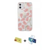 MARSİLYAN™- iPhone 11 Kılıf Pusula Form - Siyah 3D Antistatik Cam Ekran Koruyucu + Rainbow Kamera Lens Koruma Cam - KI