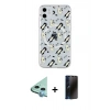 MARSİLYAN™- iPhone 11 Kılıf Pusula Form - Siyah 3D Antistatik Hayalet Cam Ekran Koruyucu + Raze Metal Kamera Lens - MI