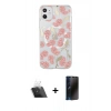 MARSİLYAN™- iPhone 11 Kılıf Pusula Form - Siyah 3D Antistatik Hayalet Cam Ekran Koruyucu + Şeffaf Kamera Lens Koruma Cam