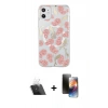 MARSİLYAN™- iPhone 11 Kılıf Pusula Form - Siyah 3D Antistatik Mat Seramik Nano Ekran Koruyucu + Kamera Lens Koruma Cam - SF