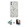 MARSİLYAN™- iPhone 11 Kılıf Pusula Form - Siyah 3D Antistatik Mat Seramik Nano Ekran Koruyucu + Raze Metal Kamera Lens - KI