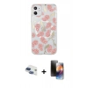 MARSİLYAN™- iPhone 11 Kılıf Pusula Form - Siyah 3D Antistatik Mat Seramik Nano Ekran Koruyucu + Pers Alüminyum Kamera Lens - LT