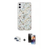 MARSİLYAN™- iPhone 11 Kılıf Pusula Form - Siyah 3D Antistatik Mat Seramik Nano Ekran Koruyucu + Pers Alüminyum Kamera Lens - LT