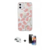 MARSİLYAN™- iPhone 11 Kılıf Pusula Form - Siyah 3D Antistatik Mat Seramik Nano Ekran Koruyucu + Pers Alüminyum Kamera Lens - YL