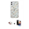MARSİLYAN™- iPhone 11 Kılıf Pusula Form - Siyah 3D Antistatik Mat Seramik Nano Ekran Koruyucu + Pers Alüminyum Kamera Lens - KI