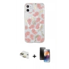 MARSİLYAN™- iPhone 11 Kılıf Pusula Form - Siyah 3D Antistatik Mat Seramik Nano Ekran Koruyucu + Pers Alüminyum Kamera Lens - GD