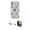 MARSİLYAN™- iPhone 11 Kılıf Pusula Form - Siyah 3D Antistatik Mat Seramik Nano Ekran Koruyucu + Pers Alüminyum Kamera Lens - GD