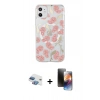 MARSİLYAN™- iPhone 11 Kılıf Pusula Form - Siyah 3D Antistatik Mat Seramik Nano Ekran Koruyucu + Pers Alüminyum Kamera Lens - GI