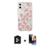 MARSİLYAN™- iPhone 11 Kılıf Pusula Form - Siyah 3D Antistatik Mat Seramik Nano Ekran Koruyucu + Siyah PVD Metal Kamera Lens