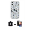 MARSİLYAN™- iPhone 11 Kılıf Pusula Form - Siyah 3D Antistatik Mat Seramik Nano Ekran Koruyucu + PVD Metal Kamera Lens - TU