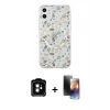 MARSİLYAN™- iPhone 11 Kılıf Pusula Form - Siyah 3D Antistatik Mat Seramik Nano Ekran Koruyucu + PVD Metal Kamera Lens - TU