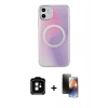 MARSİLYAN™- iPhone 11 Kılıf Pusula Form - Siyah 3D Antistatik Mat Seramik Nano Ekran Koruyucu + PVD Metal Kamera Lens - TU