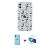 MARSİLYAN™- iPhone 11 Kılıf Pusula Form - Siyah 3D Antistatik Seramik Nano Ekran Koruyucu + Neon Fosforlu Kamera Lens - MI