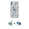 MARSİLYAN™- iPhone 11 Kılıf Pusula Form - Siyah 3D Antistatik Seramik Nano Ekran Koruyucu + Raze Metal Kamera Lens - MI
