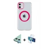 MARSİLYAN™- iPhone 11 Kılıf Pusula Form - Siyah 3D Antistatik Seramik Nano Ekran Koruyucu + Raze Metal Kamera Lens - MI