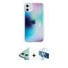 MARSİLYAN™- iPhone 11 Kılıf Pusula Form - Siyah 3D Antistatik Seramik Nano Ekran Koruyucu + Raze Metal Kamera Lens - MI