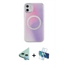 MARSİLYAN™- iPhone 11 Kılıf Pusula Form - Siyah 3D Antistatik Seramik Nano Ekran Koruyucu + Raze Metal Kamera Lens - MI