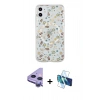 MARSİLYAN™- iPhone 11 Kılıf Pusula Form - Siyah 3D Antistatik Seramik Nano Ekran Koruyucu + Raze Metal Kamera Lens - MR