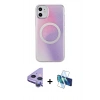 MARSİLYAN™- iPhone 11 Kılıf Pusula Form - Siyah 3D Antistatik Seramik Nano Ekran Koruyucu + Raze Metal Kamera Lens - MR