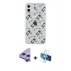 MARSİLYAN™- iPhone 11 Kılıf Pusula Form - Siyah 3D Antistatik Seramik Nano Ekran Koruyucu + Raze Metal Kamera Lens - MR