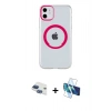 MARSİLYAN™- iPhone 11 Kılıf Pusula Form - Siyah 3D Antistatik Seramik Nano Ekran Koruyucu + Pers Alüminyum Kamera Lens - LT