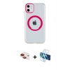 MARSİLYAN™- iPhone 11 Kılıf Pusula Form - Siyah 3D Antistatik Seramik Nano Ekran Koruyucu + Pers Alüminyum Kamera Lens - KI
