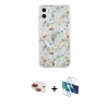 MARSİLYAN™- iPhone 11 Kılıf Pusula Form - Siyah 3D Antistatik Seramik Nano Ekran Koruyucu + Pers Alüminyum Kamera Lens - KI