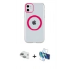 MARSİLYAN™- iPhone 11 Kılıf Pusula Form - Siyah 3D Antistatik Seramik Nano Ekran Koruyucu + Pers Alüminyum Kamera Lens - YL