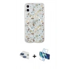 MARSİLYAN™- iPhone 11 Kılıf Pusula Form - Siyah 3D Antistatik Seramik Nano Ekran Koruyucu + Pers Alüminyum Kamera Lens - LT