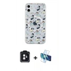 MARSİLYAN™- iPhone 11 Kılıf Pusula Form - Siyah 3D Antistatik Seramik Nano Ekran Koruyucu + PVD Metal Kamera Lens - SH